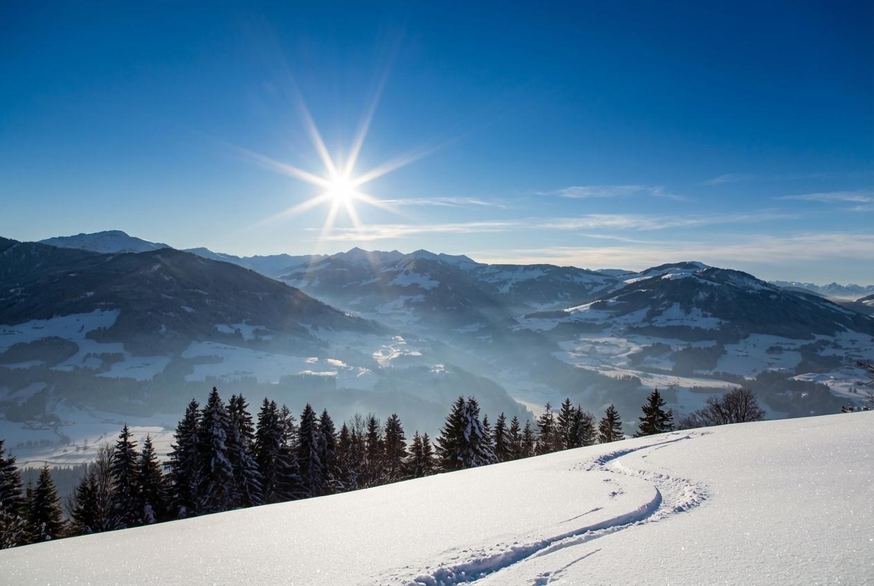 Historisches Alpen-Anwesen Hinterfoisching im Winter mit Bergpanorama - Freizeitwohnsitz nahe Kitzbühel, Tirol